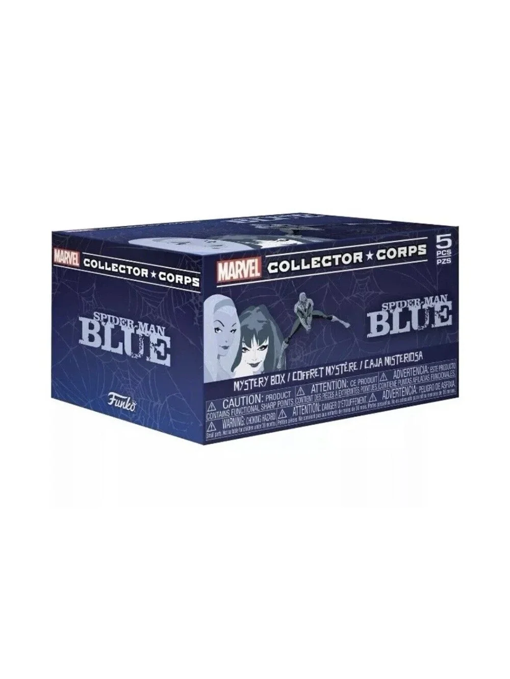 Funko Pop Spider-man Blue Marvel Collector Corps Box Size 2xl